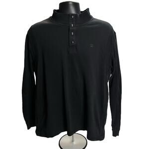 Calvin Klein Men’s Black Mock Neck Pullover Long Sleeve Shirt XL Ribbed Detail